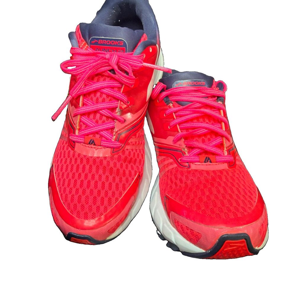 Brooks Launch 5 Running Shoes Women’s Size 8 Pink Red BioMoGo DNA Heel Damage
